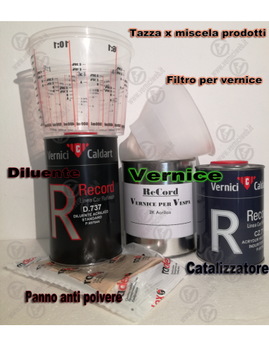 vernice vespa p2/5 rosso corsa pastello anno 1985 Piaggio kit vernice professionale colore vespa