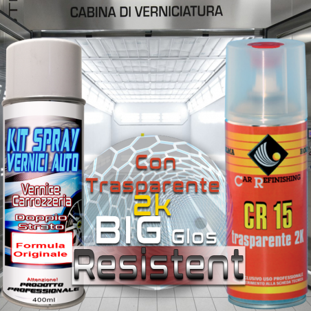 729 GRIGIO STEEL vespa Bomboletta spray con trasparente 2k