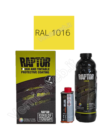 kit lt1 Vernice Raptor colore RAL 1016 giallo zolfo